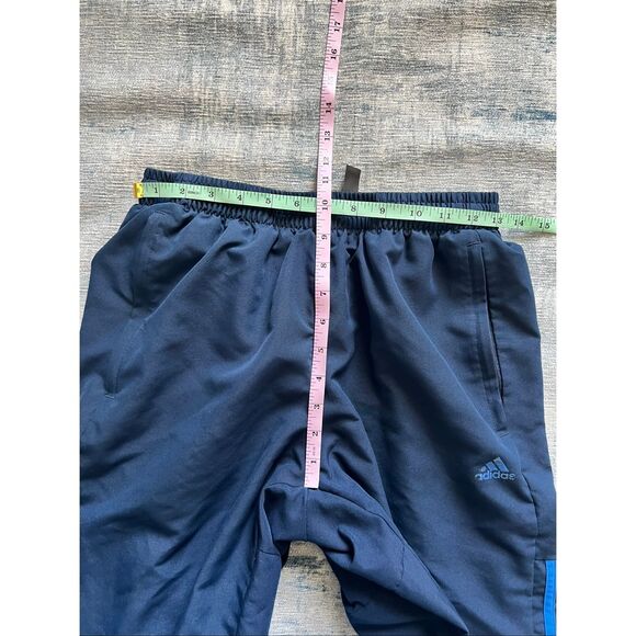Adidas Dark Blue Light Blue Tri Stripe Athletic Zip Hem Jogger Track Pants M - Picture 5 of 7